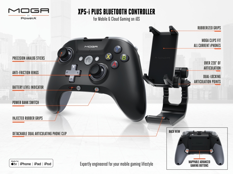 PowerA MOGA XP5-i Plus Bluetooth Controller for Mobile & Cloud Gaming ...