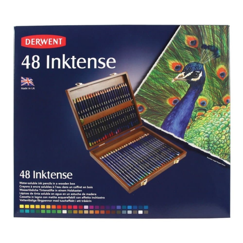 Coffret bois de 72 crayons à encre aquarellables - INKTENSE