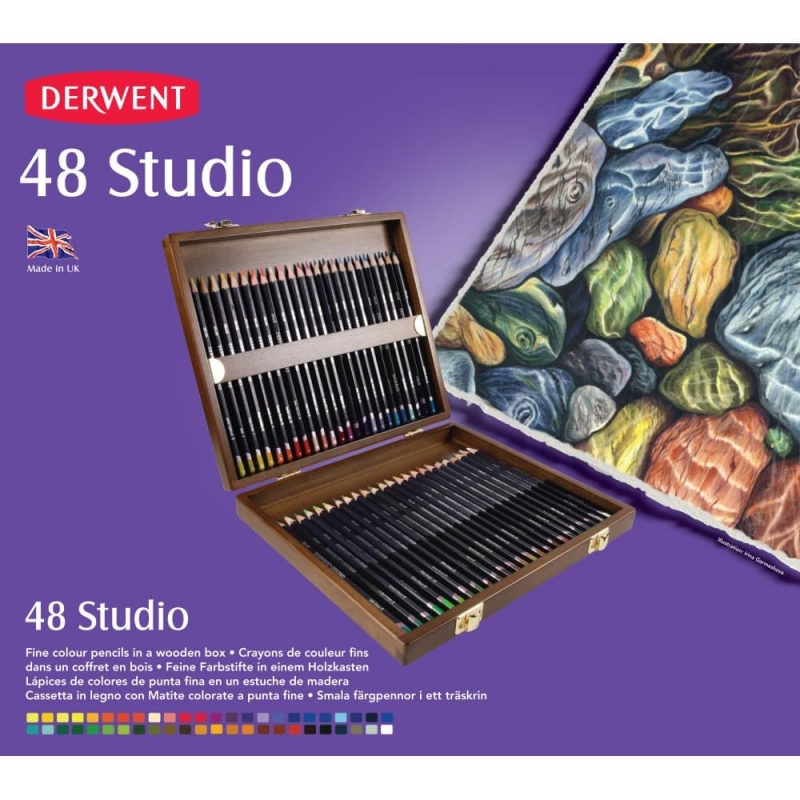 Coffret bois 48 crayons de couleurs DERWENT Coloursoft